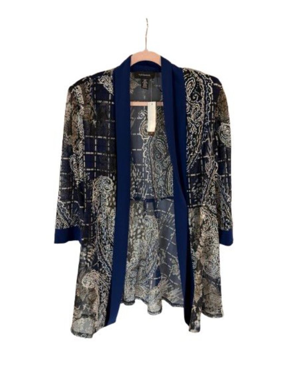 R&M Richards Paisley Open Front Jacket Size 10 NWT Elegant Layering Top - Picture 4 of 10